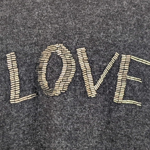 Clements Ribeiro Pop beaded LOVE wool cashmere blend sweater size M - L - Picture 6 of 13